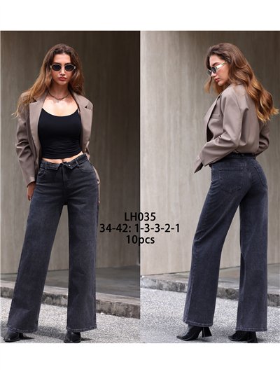 Dark grey wash wide leg jeans 2