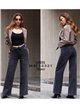Dunkelgraue Jeans mit weitem Bein