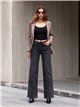 Dunkelgraue Jeans mit weitem Bein