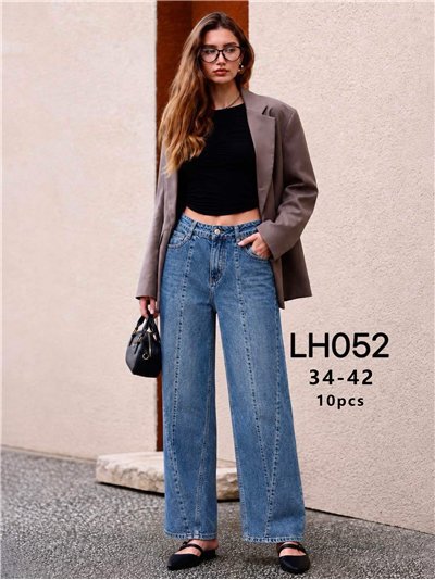 Jeans wide leg costuras 2