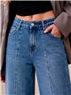 Jeans wide leg costuras