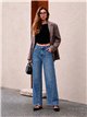 Jeans wide leg costuras