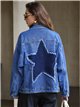 Chaqueta denim estrella desflecada