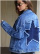 Chaqueta denim estrella desflecada