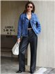 Chaqueta denim estrella desflecada