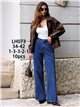 Jeans wide leg botones laterales