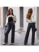Jeans mit weitem Bein und Strasssteinen