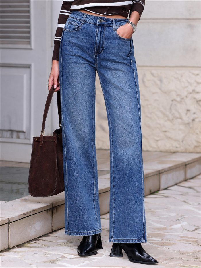 Weit geschnittene Jeans mit Nähten