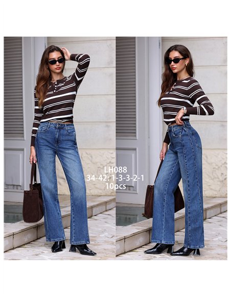 Weit geschnittene Jeans mit Nähten