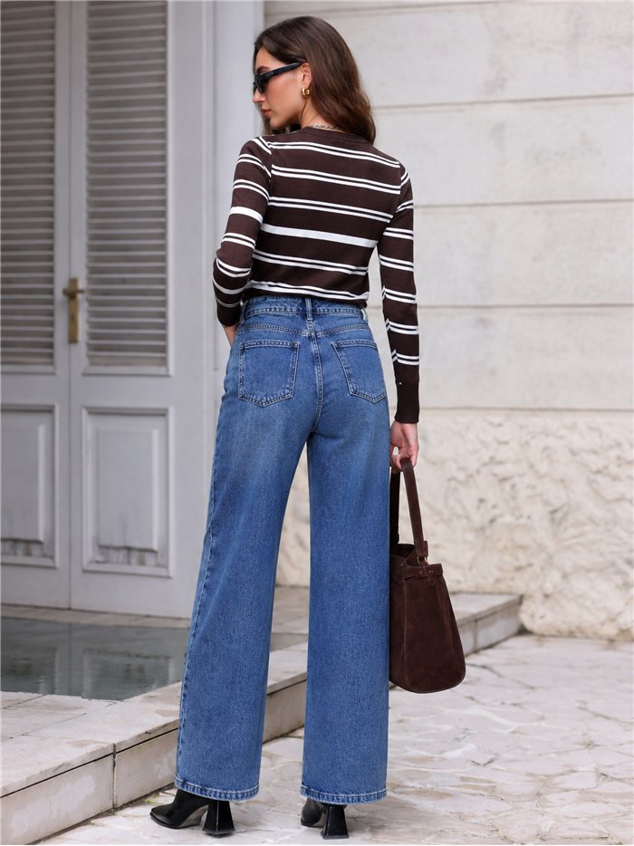 Weit geschnittene Jeans mit Nähten