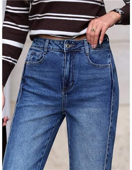 Weit geschnittene Jeans mit Nähten
