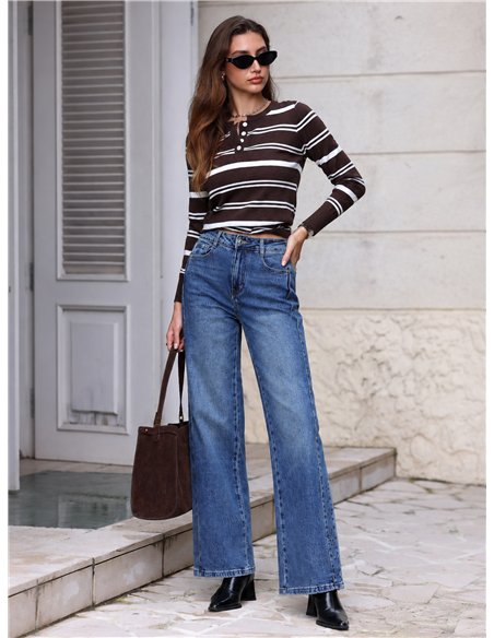 Weit geschnittene Jeans mit Nähten