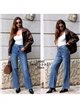 Jeans a gamba larga con borchie laterali
