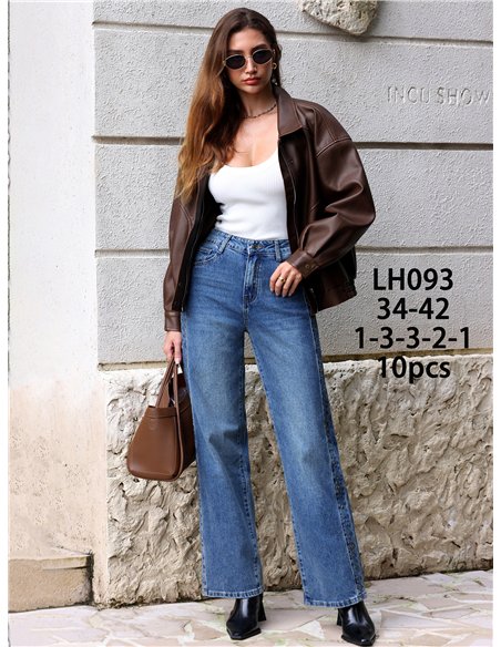 Jeans a gamba larga con borchie laterali