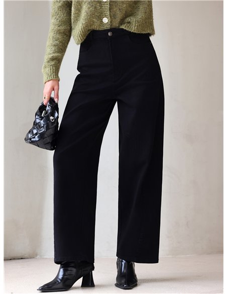 Jeans balloon negros con faja