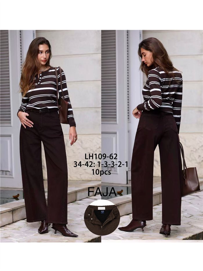 Jeans balloon chocolate con faja