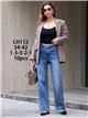 Jeans wide leg bordados de soles con tachas