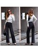 Jeans wide leg rombos strass