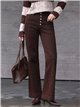 Jeans wide leg marrón botones multicolor