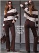 Jeans wide leg marrón botones multicolor