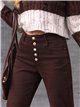 Jeans wide leg marrón botones multicolor