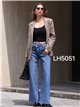 Jeans wide leg cintura cruzada