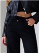 Jeans wide leg negros cintura cruzada