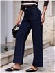 Jeans wide leg índigo bolsillos parche