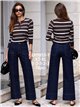 Jeans wide leg índigo bolsillos parche
