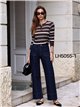 Jeans wide leg índigo bolsillos parche
