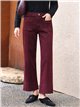 Jeans a gamba larga color vino con tasche applicate