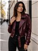 Chaqueta biker efecto piel cinturón