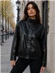 Chaqueta bomber efecto piel cuello subido