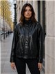 Chaqueta bomber efecto piel cuello subido