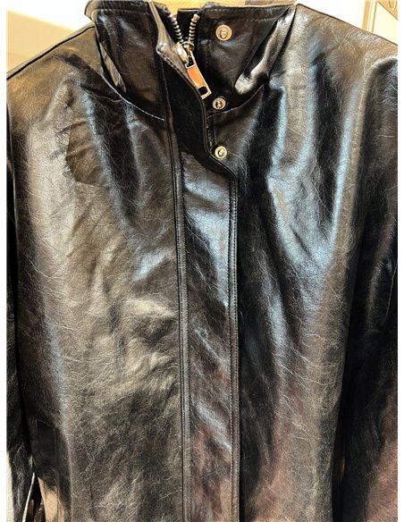 Chaqueta bomber efecto piel cuello subido