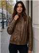 Chaqueta bomber efecto piel cuello subido