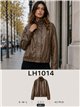 Chaqueta bomber efecto piel cuello subido