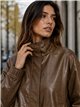 Chaqueta bomber efecto piel cuello subido