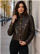 Chaqueta efecto piel hebilla