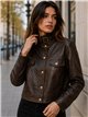 Chaqueta efecto piel hebilla