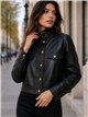 Chaqueta efecto piel hebilla