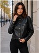 Chaqueta efecto piel hebilla