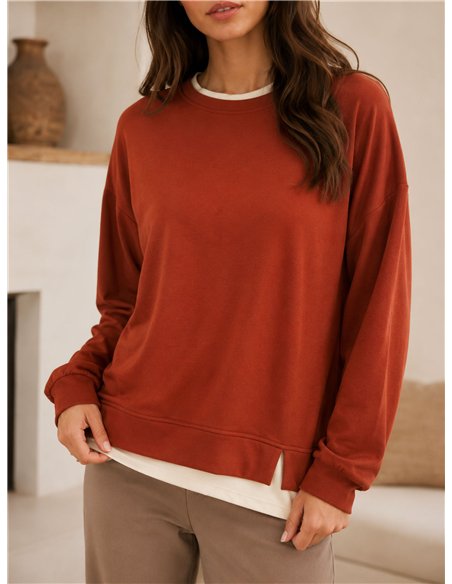 Sudadera básica bajo combinado
