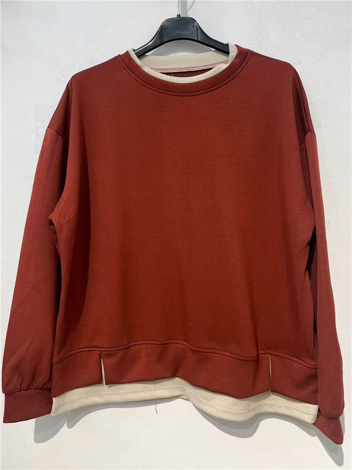 Sudadera básica bajo combinado