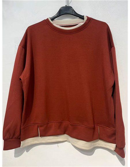 Sudadera básica bajo combinado