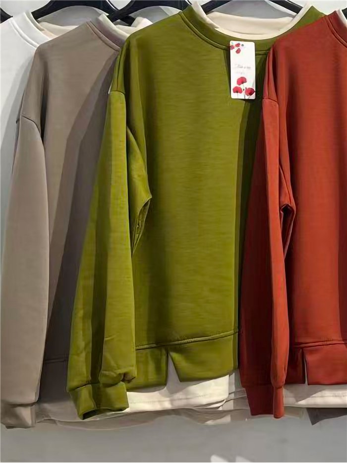Sudadera básica bajo combinado
