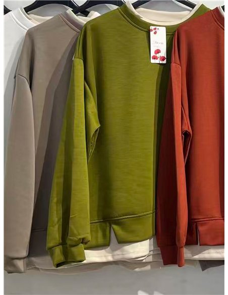 Sudadera básica bajo combinado