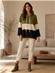 Sudadera capucha color block talla grande