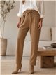 Pantalón textura con lazo talla grande