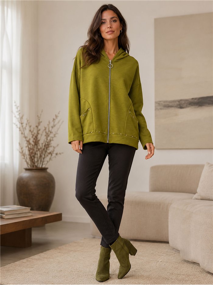 Chaqueta sudadera capucha tachas